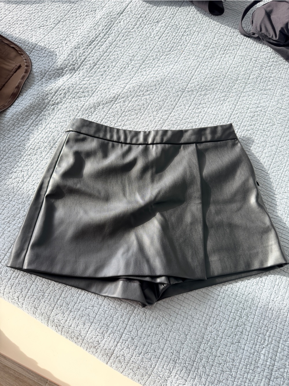 Zara Black Faux Leather Bandeau